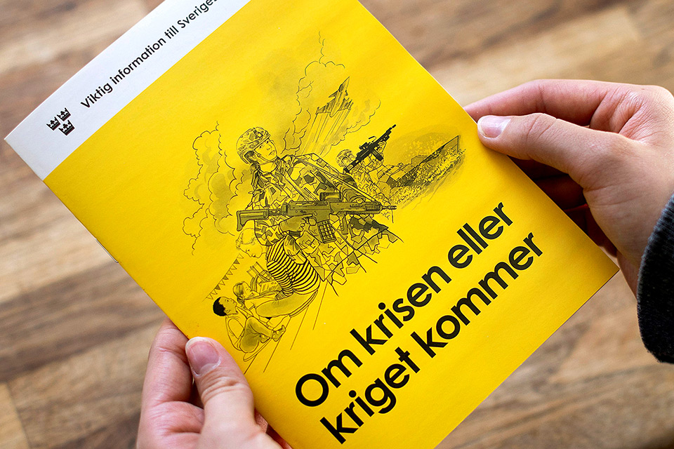 Broschyren "Om krisen eller kriget kommer", omslag