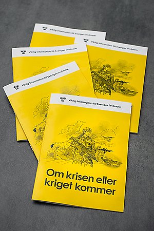 Broschyr "Om krisen eller kriget kommer", framsida